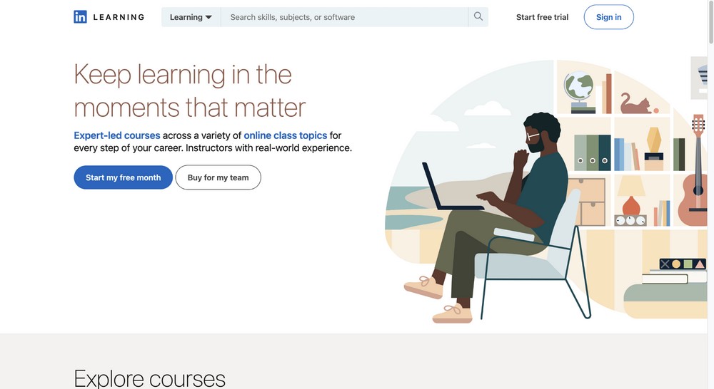 Take inspiration from real-life professional development membership site - Linkedin learning