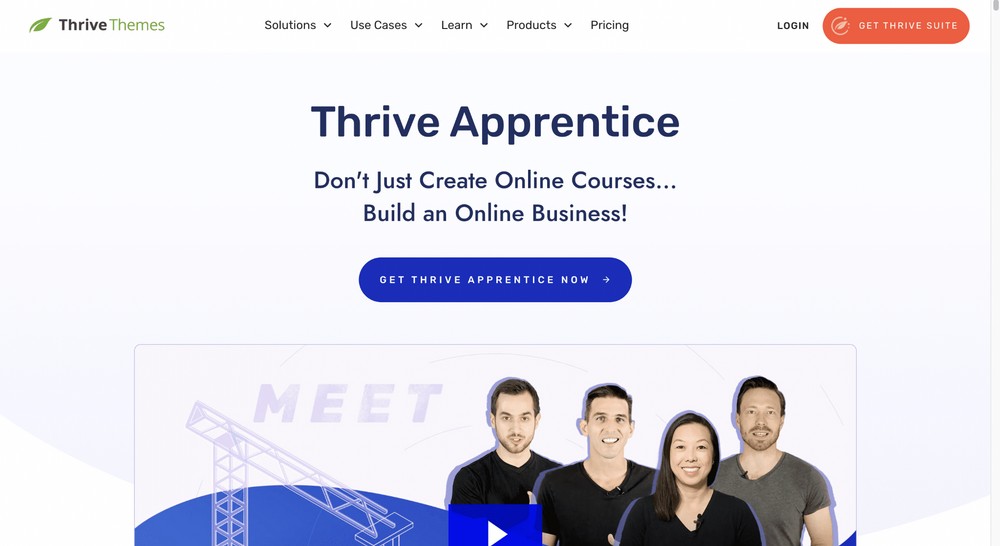Thrive Apprentice - landing page
