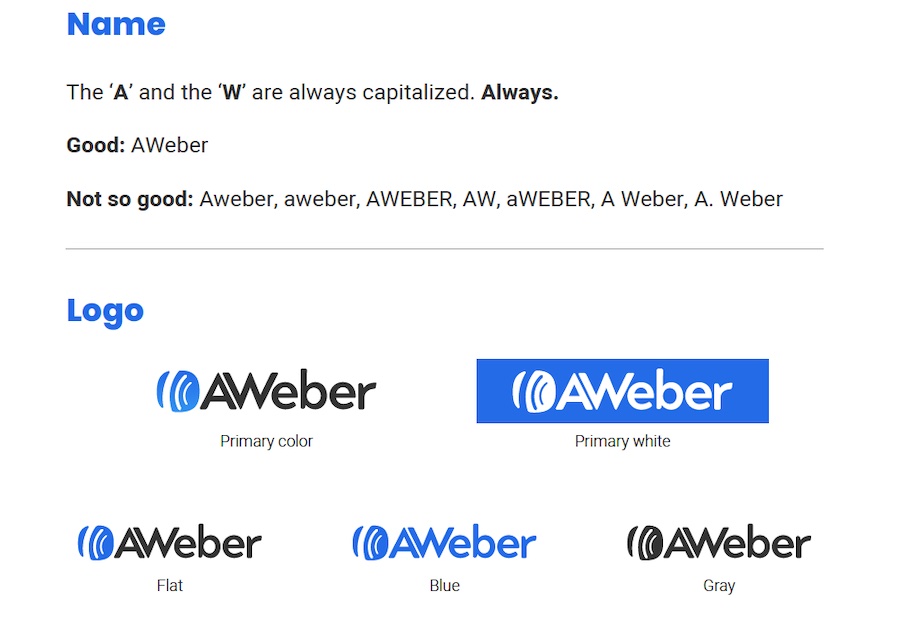 AWeber media kit