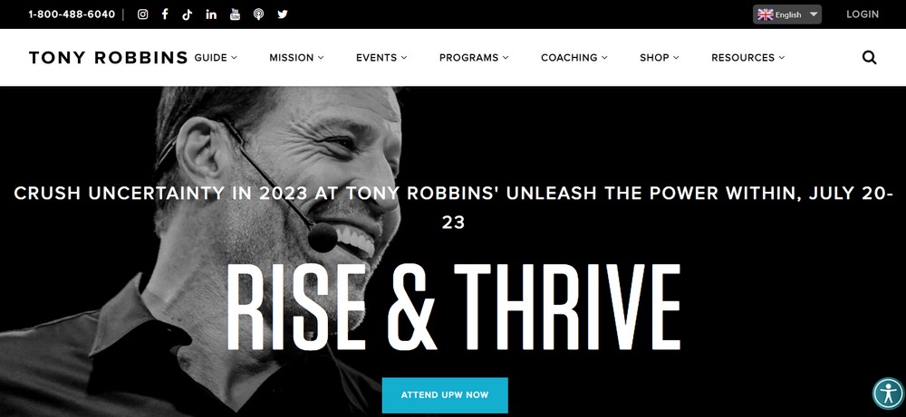 Tony Robbins website