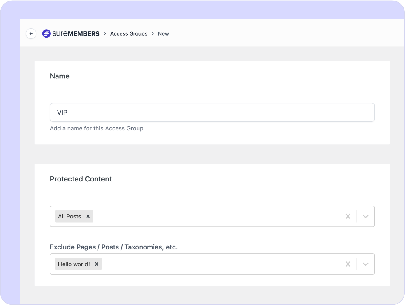 SureMembers - Create an access group