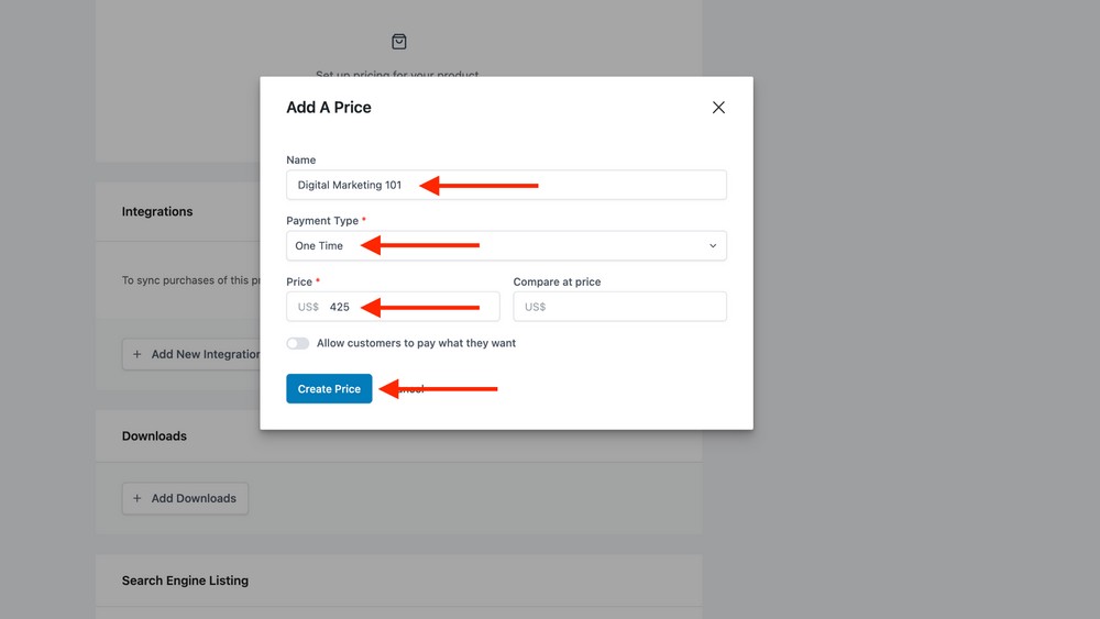 add a product price
