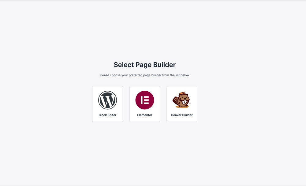 select the page builder