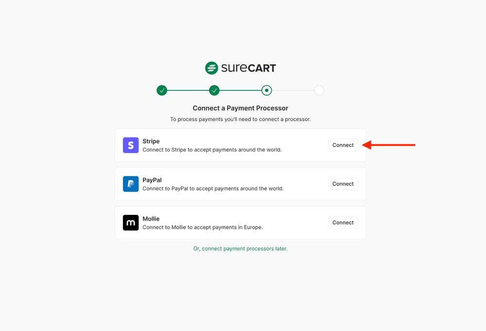 surecart payment processor connectivity
