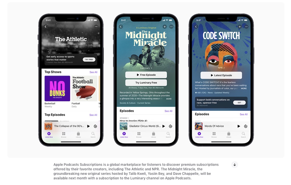 apple podcast subscriptions