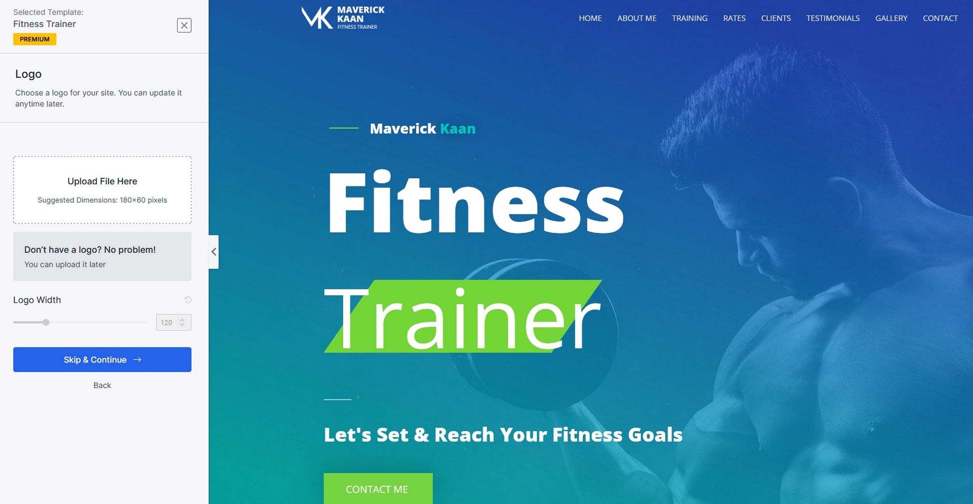 Fitness trainer template