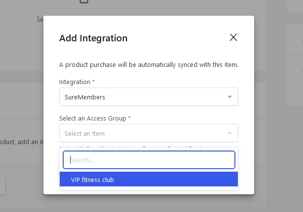 Set product as access group