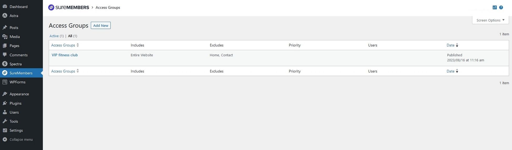 SureMembers access groups