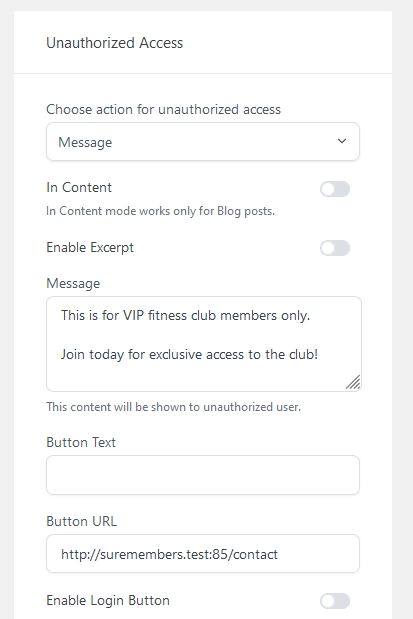 SureMembers signup message